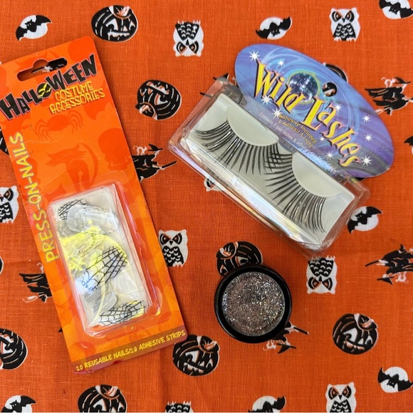 Halloween Make Up Bundle Eyelashes Nails Glitter NIP - Picture 6 of 10